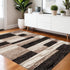 12' Black Brown And Beige Patchwork Runner Rug
